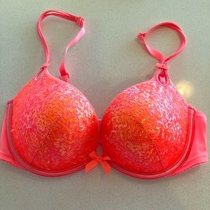 VICTORIA'S SECRET SEQUIN PLUNGE PUSH-UP BRA